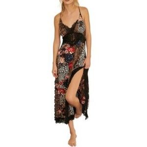 Free People Womens Right Now Midi Floral Slip Dress Medium